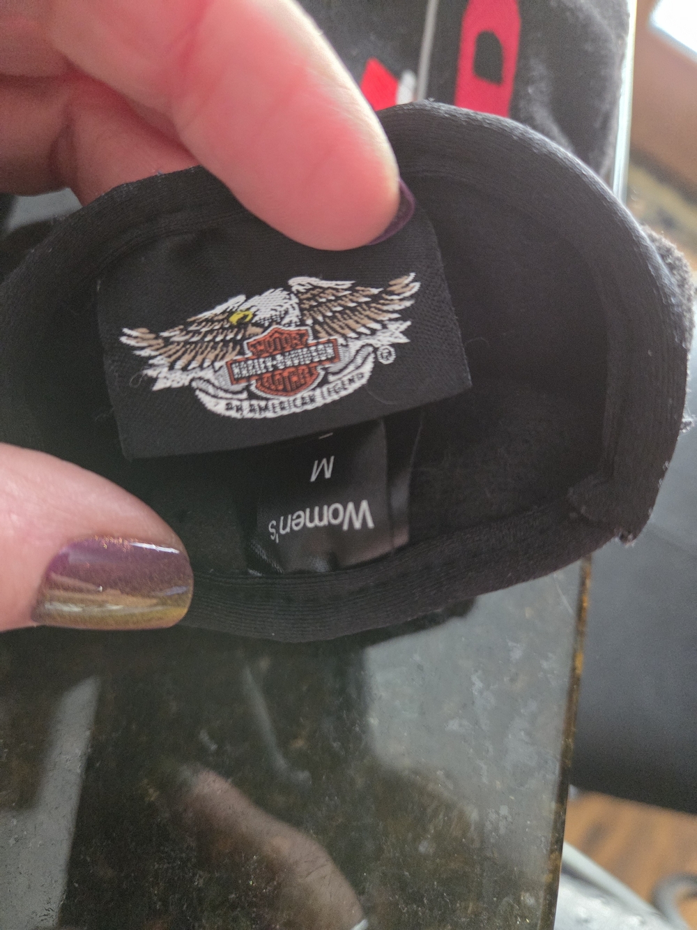Harley-Davidson Black and Red Women's Fleece Gloves - Picture 5 of 6